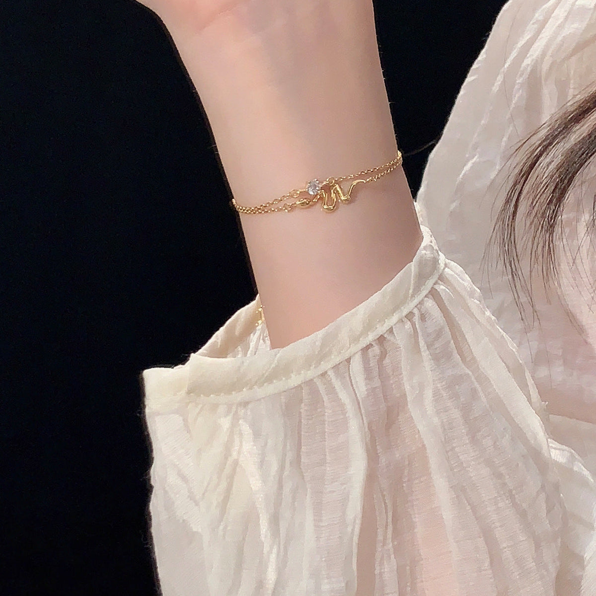 S925 sterling silver double-layer bracelet