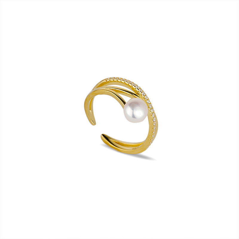 S925 sterling silver freshwater pearl ring