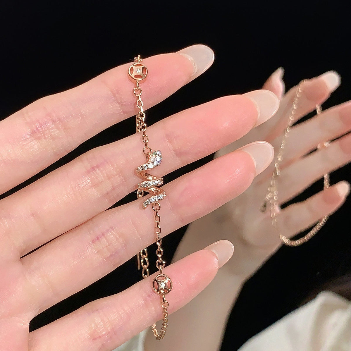 S925 sterling silver zodiac snake bracelet