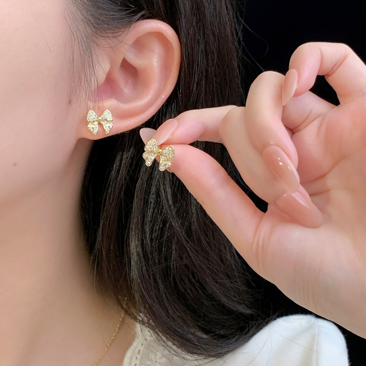 925 sterling silver bowknot earrings