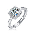 S925 Sterling Silver Moissanite Sugar Cube Ring
