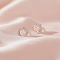 S925 pure silver pearl inlaid with sparkling zirconium earrings