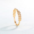 S925 Sterling Silver Gold-Plated Olive Branch Zircon Ring