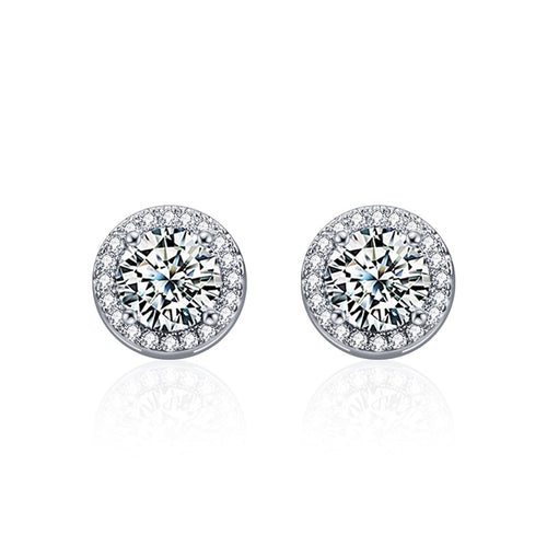 Round Moissanite Stud Earrings
