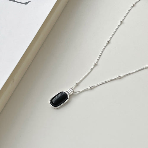 Black Agate Pendant Necklace