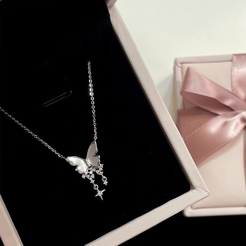 Shell Butterfly Pendant Necklace