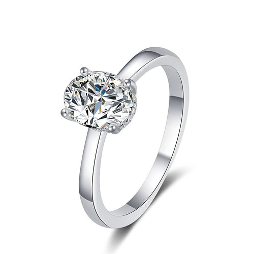 Egg Shaped Moissanite Ring