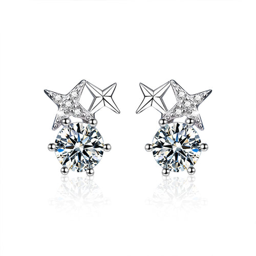 Eight-Pointed Star Moissanite Studs