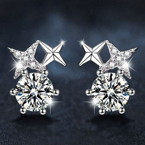 Eight-Pointed Star Moissanite Studs – wholesale moissanite jewelry