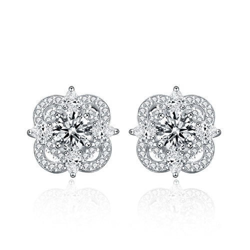5mm Moissanite Four-Leaf Clover Stud Earrings
