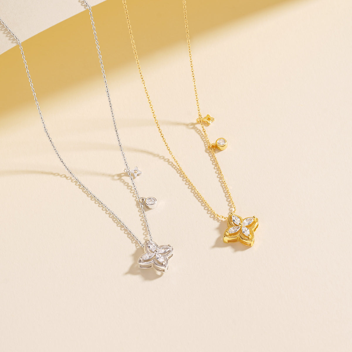 Four-Leaf Clover Zirconia Necklace – image 4