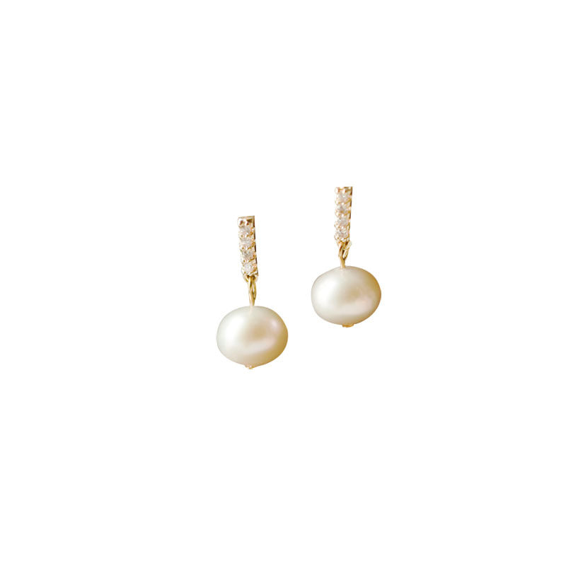 Freshwater Pearl Zircon Earrings – image 6