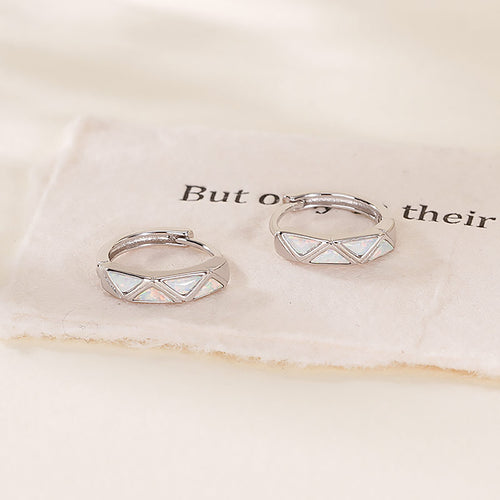 Geometric Opal Hoop Earrings