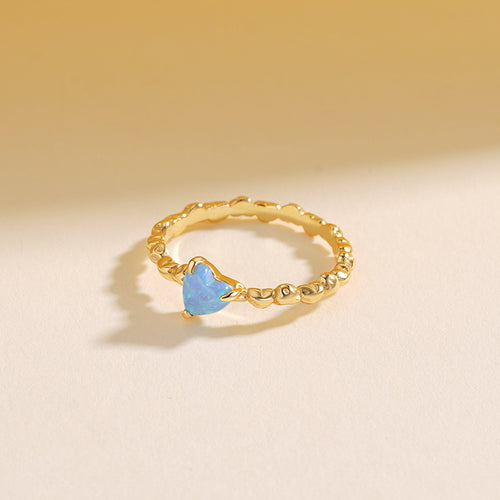 Heart-Shaped Opal Ring – wholesale silver rings