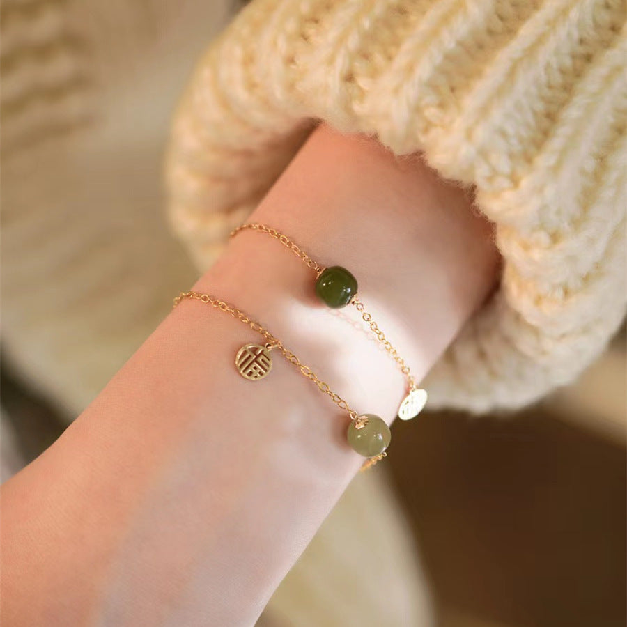 Gold-Tone Hotan Jade Bracelet – detail view 3