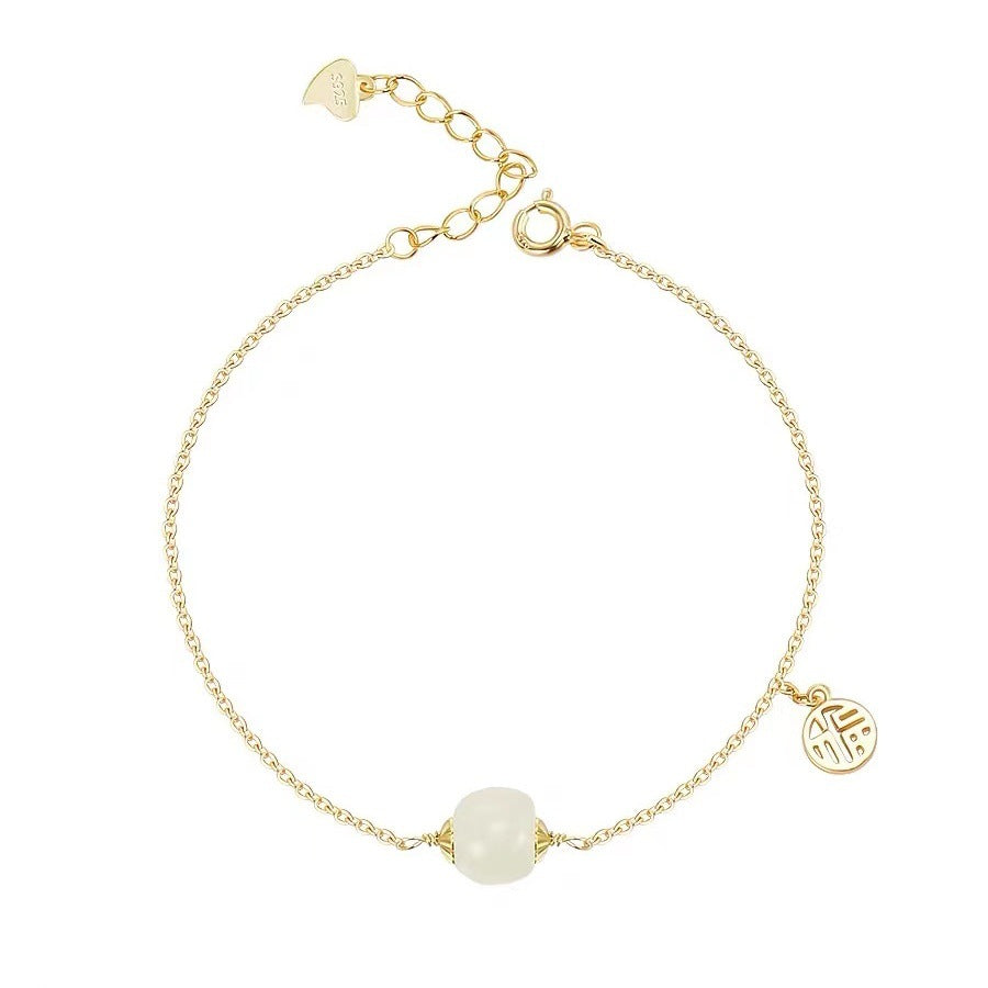Gold-Tone Hotan Jade Bracelet – image 5