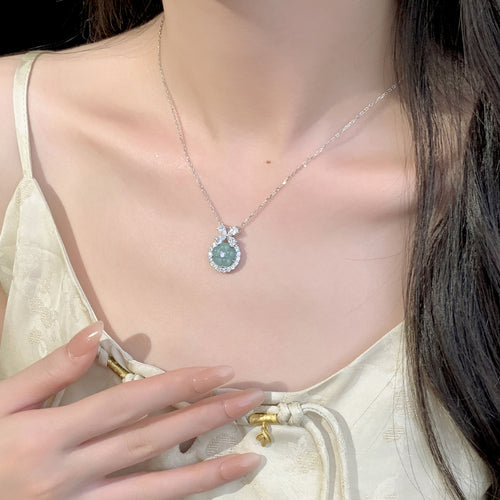 Zircon Accent Jade Pendant Necklace – gemstone jewelry supplier