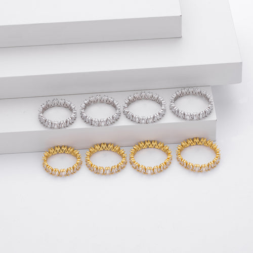 Korean V-Shaped Zirconia Ring – wholesale silver rings