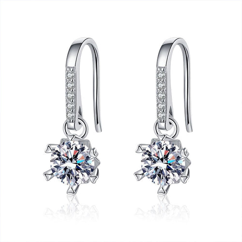 Classic Six-Prong Moissanite Ear Hooks