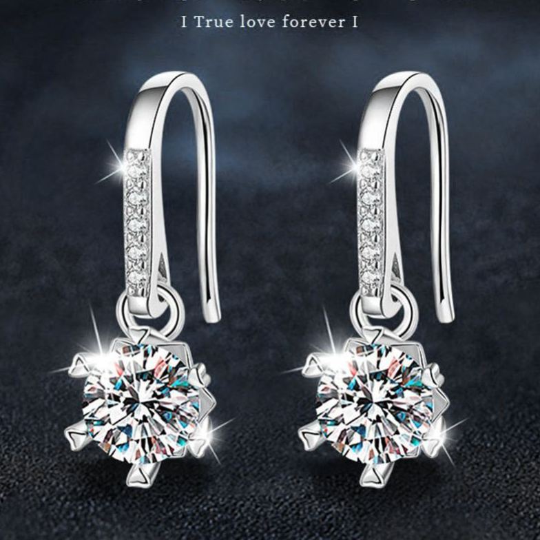 Classic Six-Prong Moissanite Ear Hooks – wholesale moissanite jewelry