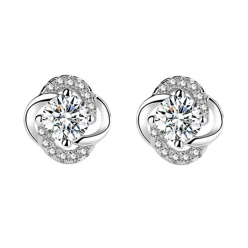 0.5ct Moissanite Four-Leaf Clover Stud Earrings