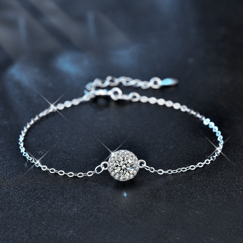 Moissanite Round Stone Bracelet