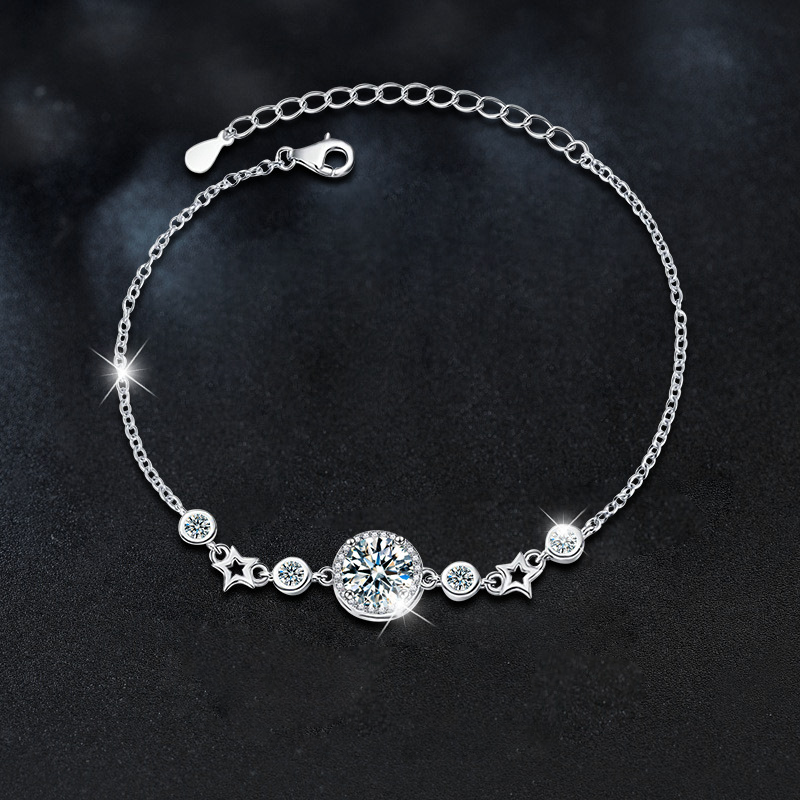 Moissanite Round Star Bracelet
