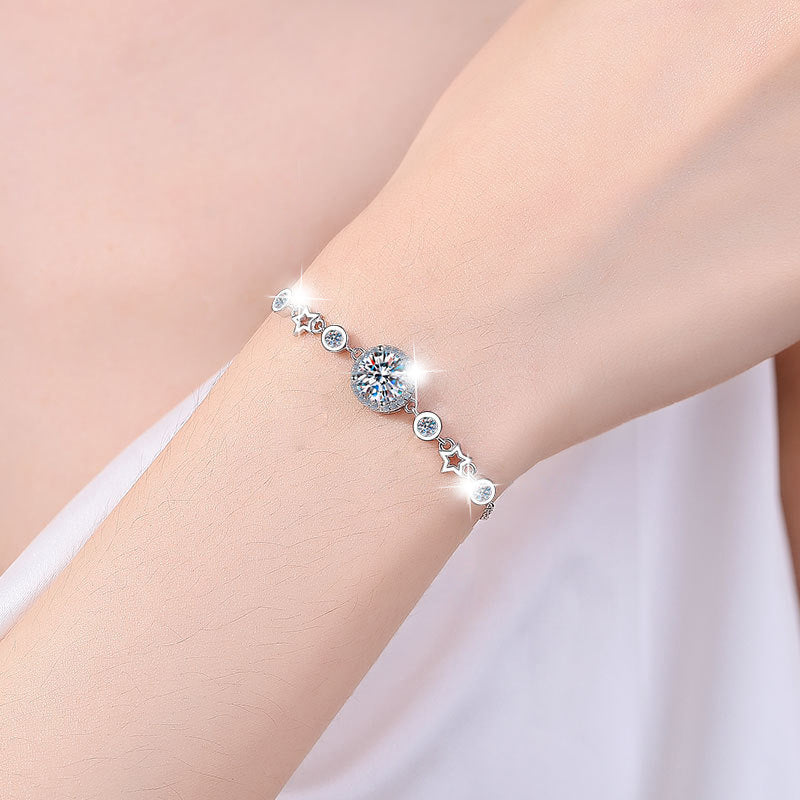 Moissanite Round Star Bracelet – image 4