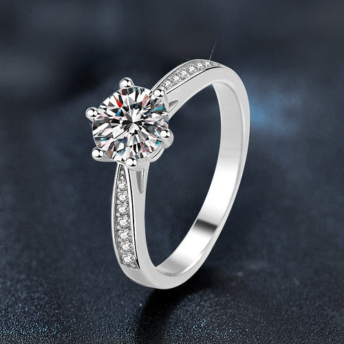 Moissanite Six-Prong Diamond Ring – wholesale moissanite rings