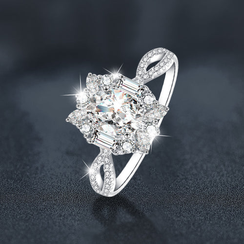 Moissanite Oval Dove Egg Ring