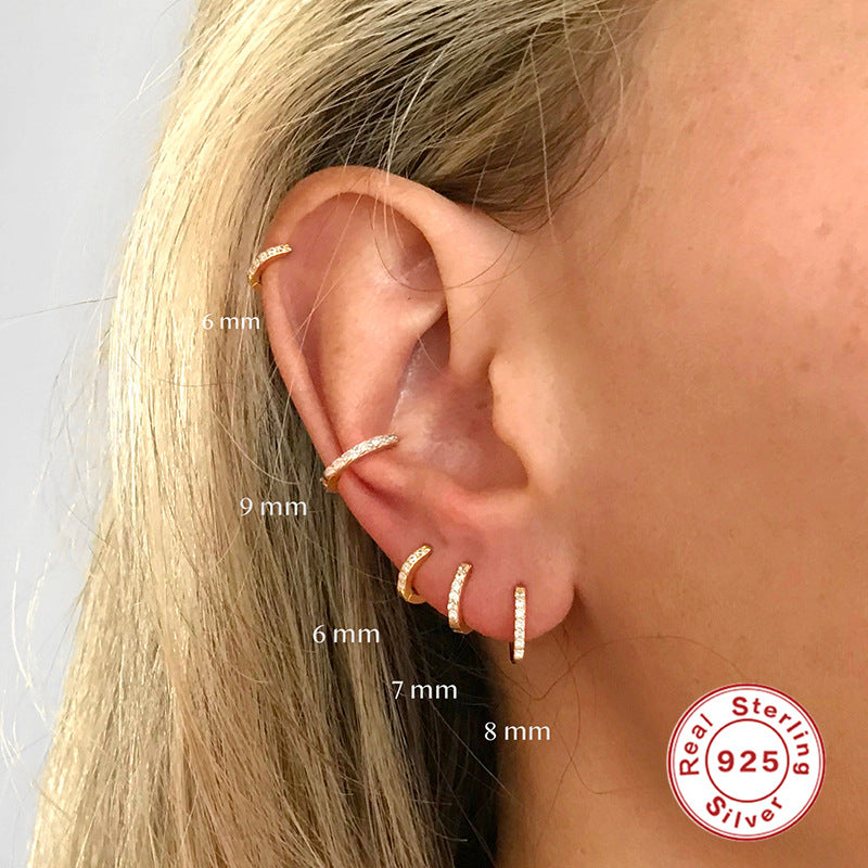 Zircon Hoop Earrings for Men and Women