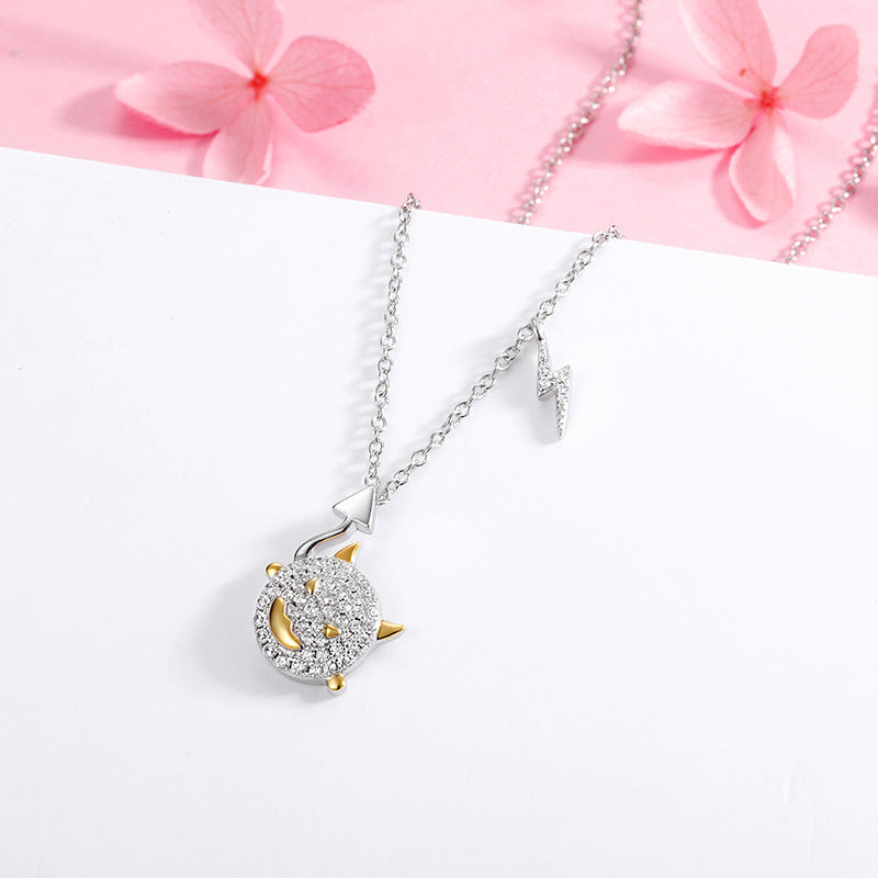 S925 Sterling Silver Halloween Evil Eye Necklace