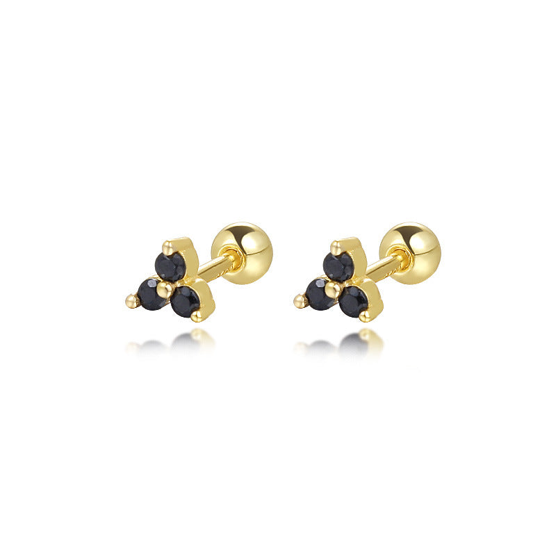 S925 Sterling Silver Colorful Zircon Stud Earrings