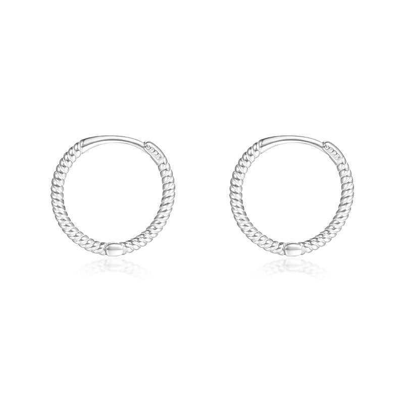 Plain S925 Sterling Silver Hoop Earrings