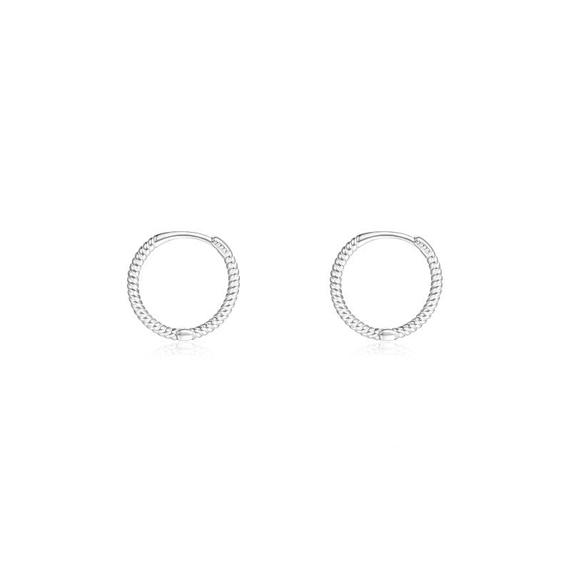 Plain S925 Sterling Silver Hoop Earrings