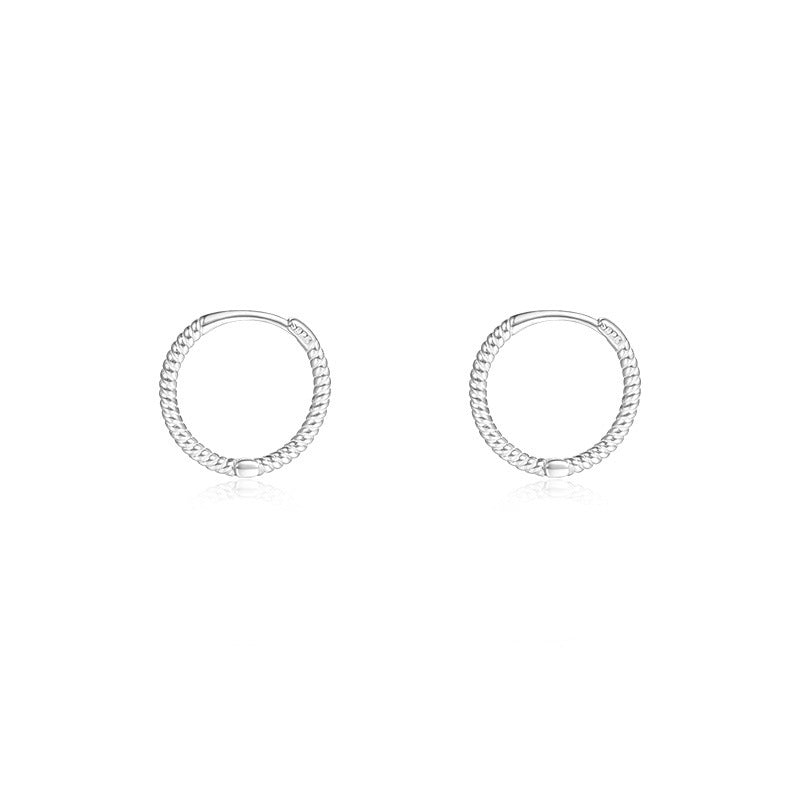 Plain S925 Sterling Silver Hoop Earrings