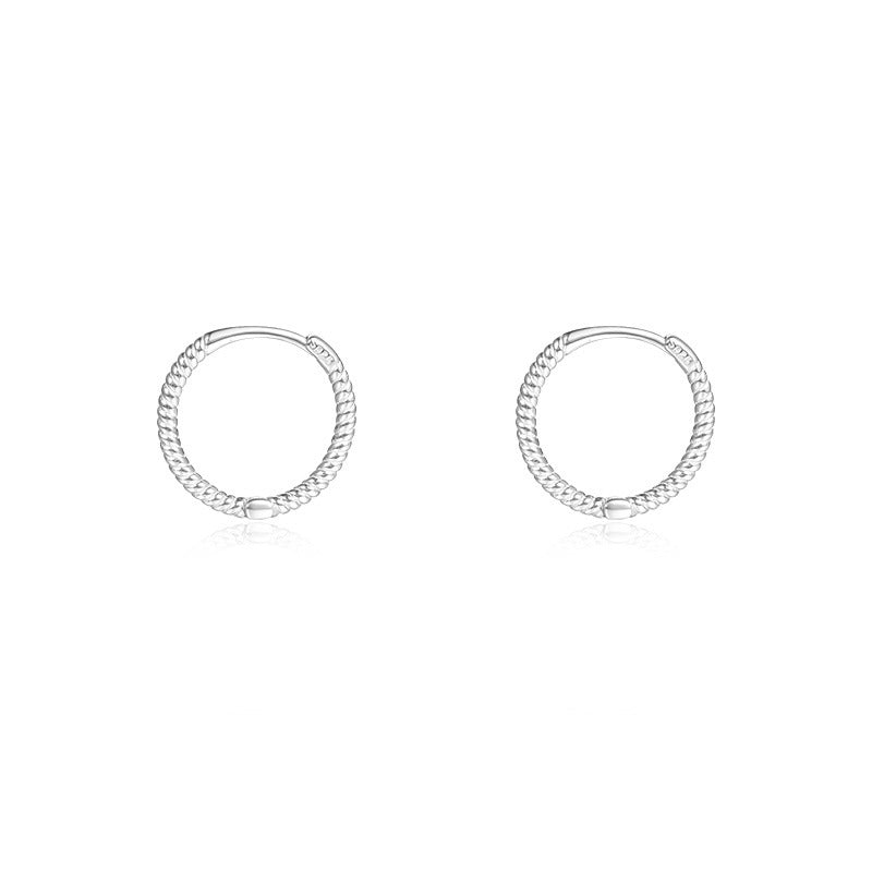 Plain S925 Sterling Silver Hoop Earrings