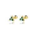 S925 Sterling Silver Colorful Zircon Stud Earrings