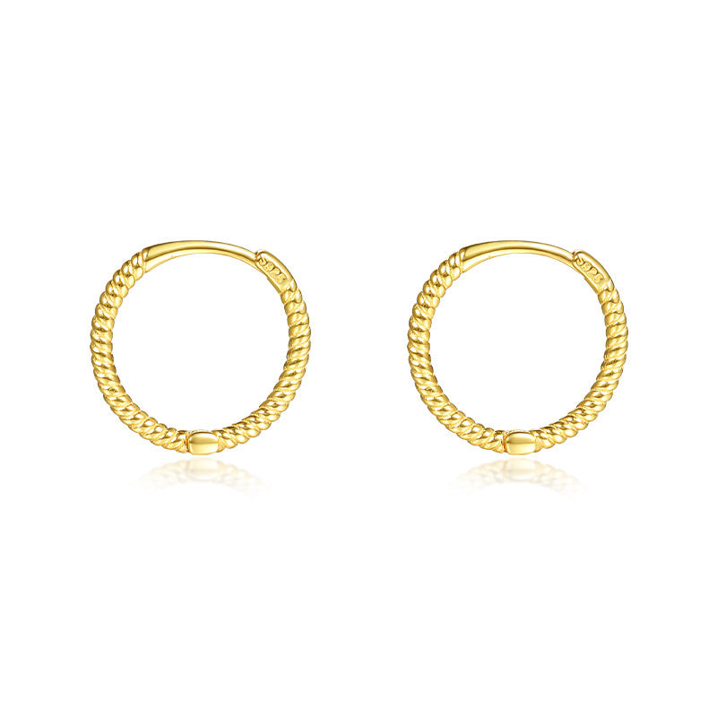 Plain S925 Sterling Silver Hoop Earrings