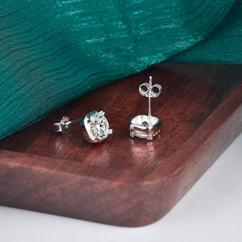 S925 Sterling Silver Moissanite "Little Sugar Cube" Stud Earrings