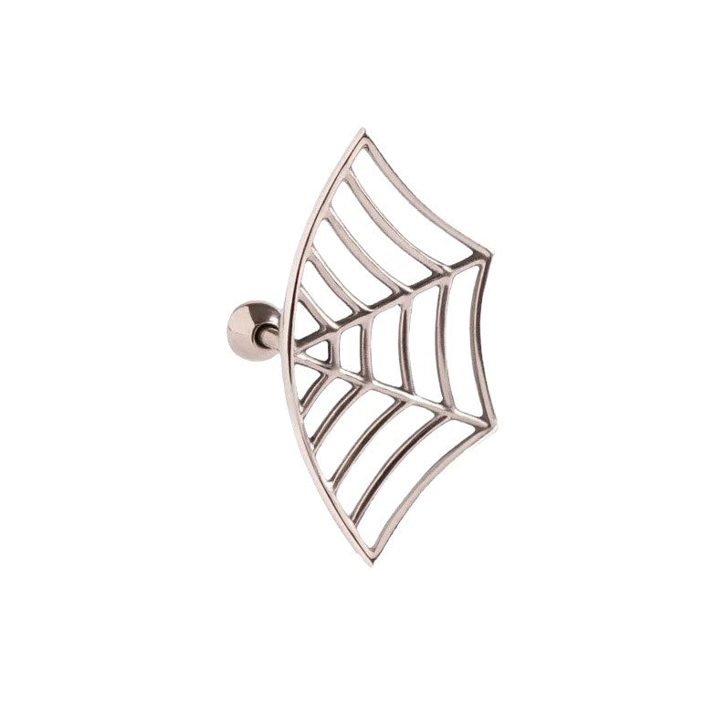 S925 Sterling Silver Halloween Spiderweb Stud Earrings