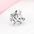 S925 Sterling Silver Blue Zircon Tree of Life Pendant