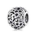 S925 Sterling Silver Hollow Out Four-Leaf Clover Beaded DIY Bracelet Accessories Fashion Jewelry