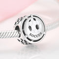 S925 Sterling Silver Football Beaded Pendant