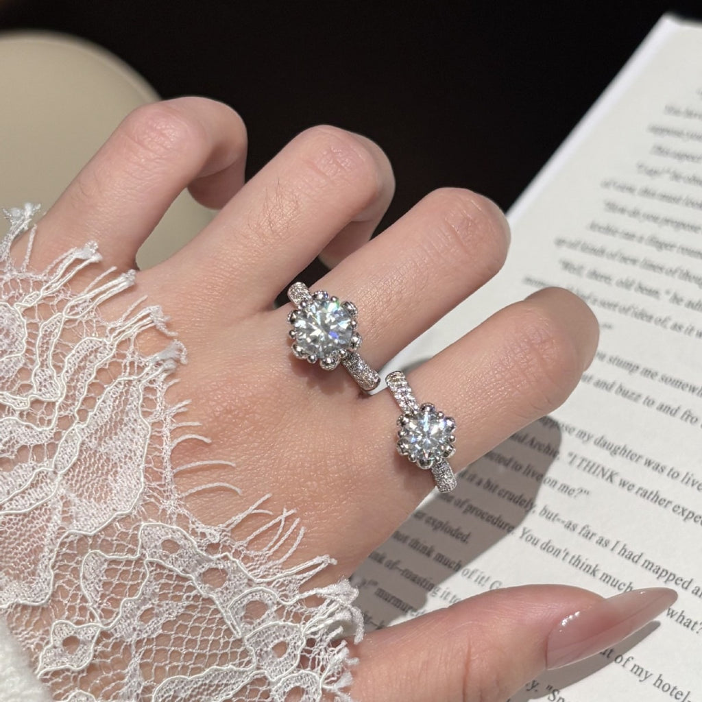S925 Sterling Silver Moissanite Ring