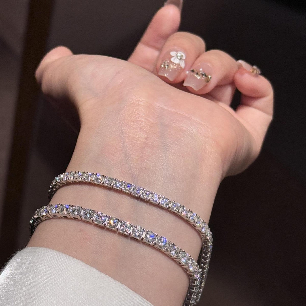 S925 Sterling Silver Moissanite Tennis Bracelet
