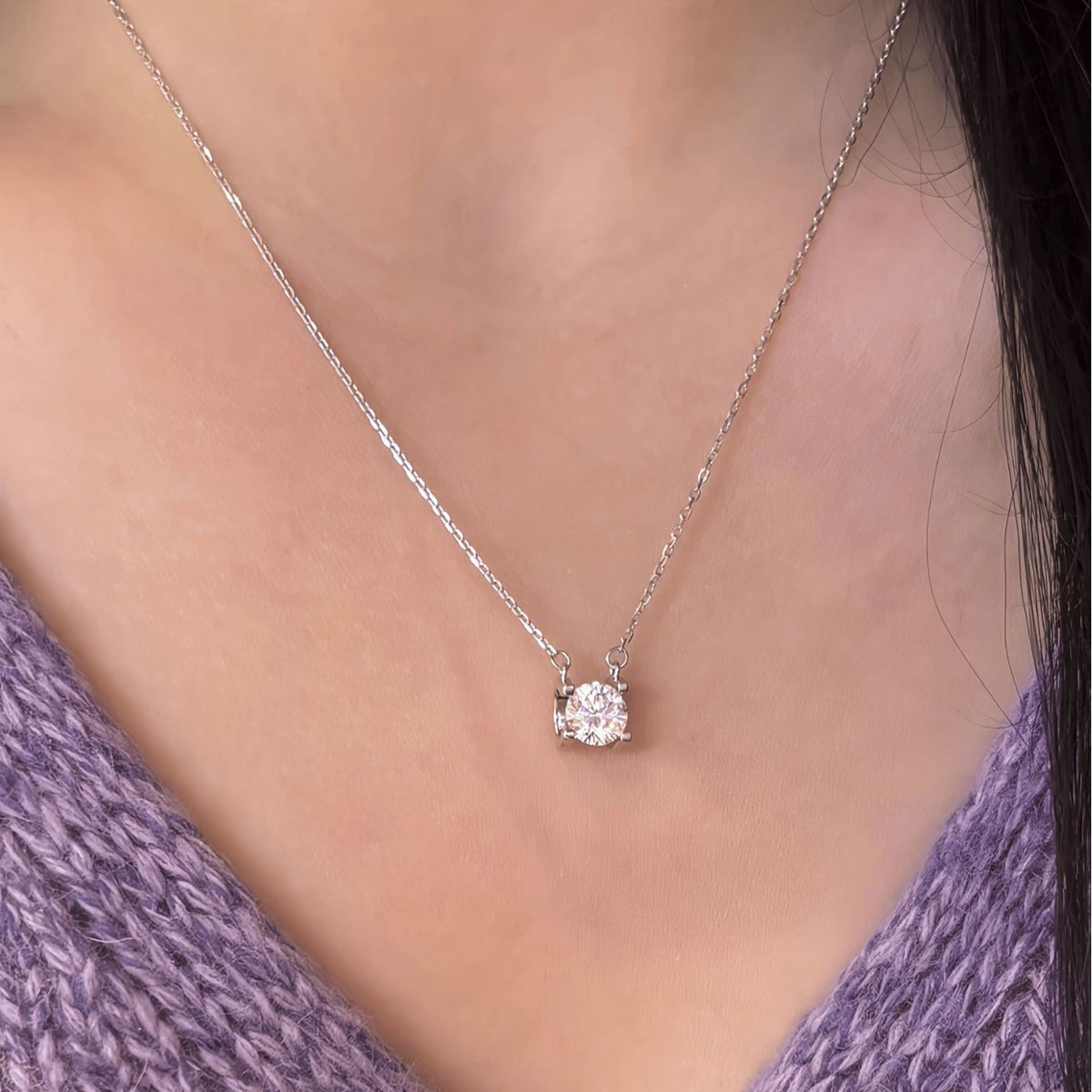 S925 Sterling Silver Moissanite "Bull Head" Pendant Necklace