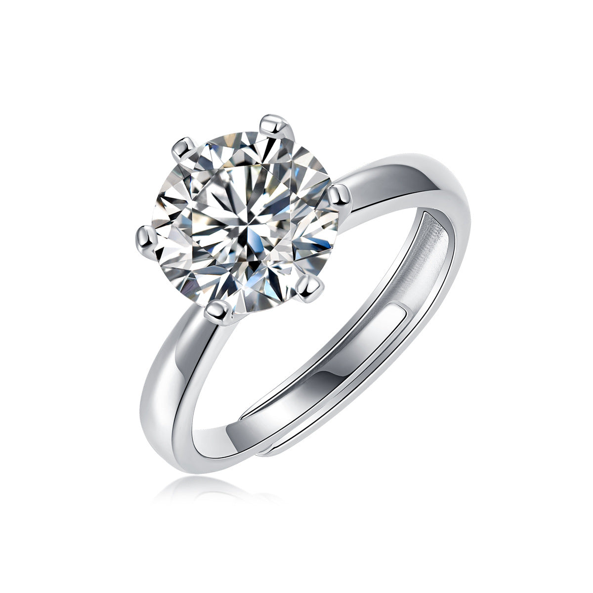 S925 Silver "Half-and-Half" Moissanite Ring