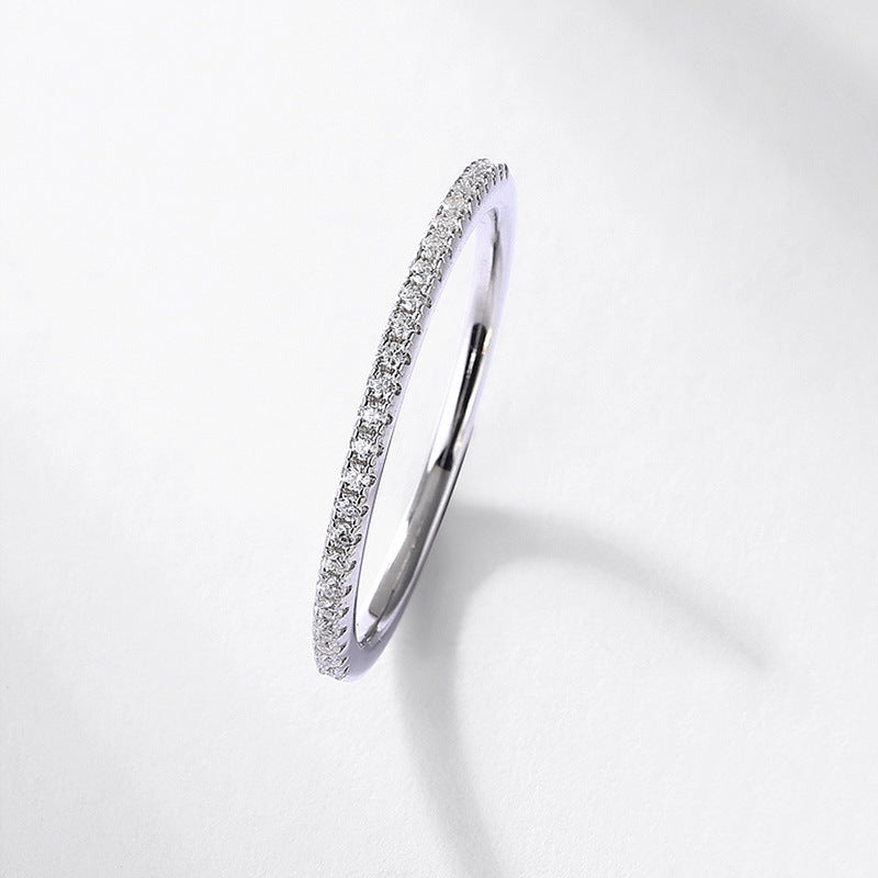 S925 Silver Micro-Pave Moissanite Ring