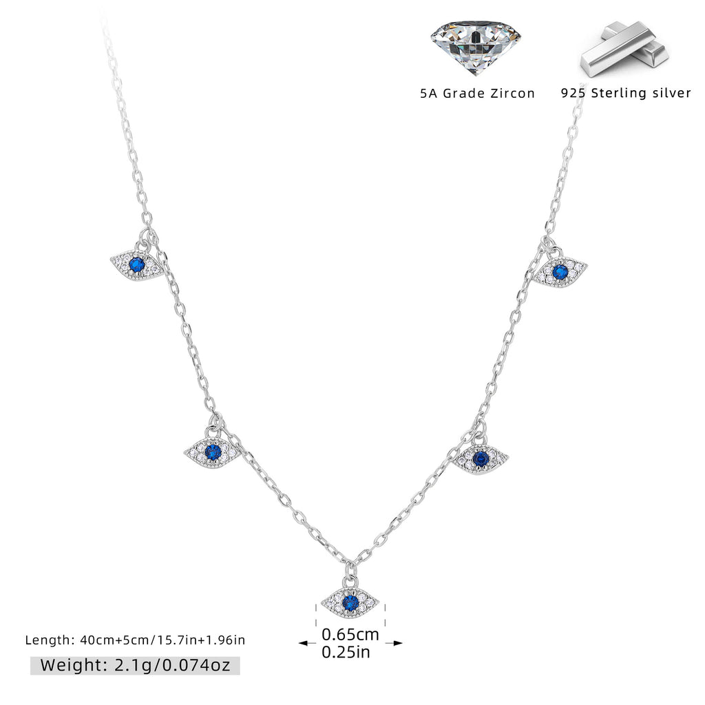 S925 Sterling Silver Fashion Evil Eye Necklace